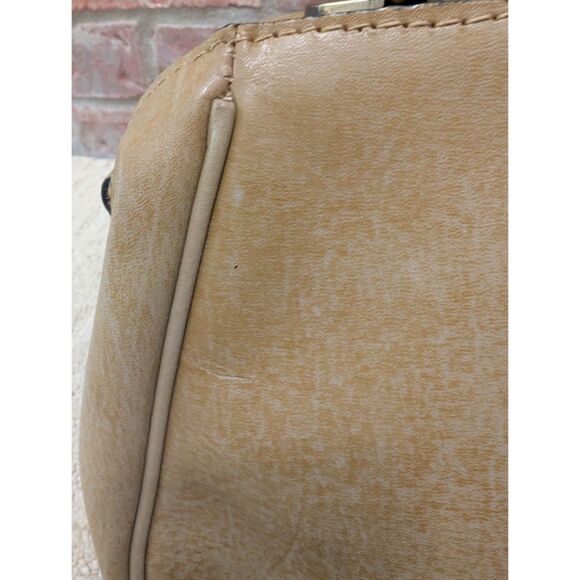 Patricia Nash Purse Gracchi Frame Tooled Light Brown Tan Leather Satchel Handbag - Picture 14 of 14